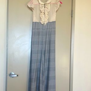 Cream & Black plaid Jumpsuit